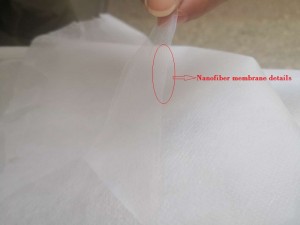 Nanofiber-membraan vervang materiaal met gesmelte geblaasde materiaal